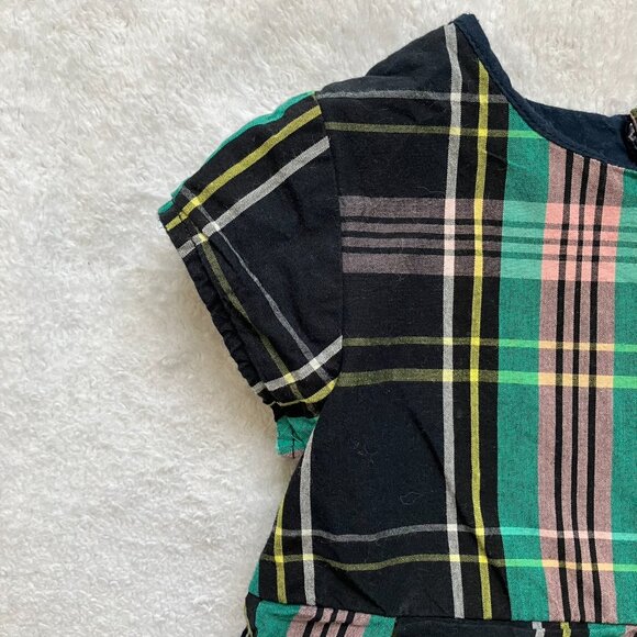 Joe Fresh Toddler Baby Dress 12-18M | EUC Plaid 100% Cotton Short Sleeve Pleated - Picture 3 of 15